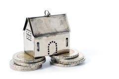Real estate investment on reliable foundation, small model hou Stock Photos Real estate investment on reliable foundation, small model hou Stock Photos