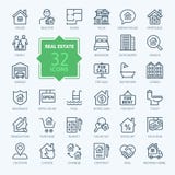 Real Estate - minimal thin line web icon set. Outline icons collection.