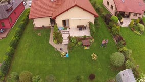 Real estate view from drone , house in Poland