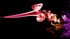 Real Incense. Slow motion. Colorized.