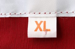 Real macro of clothing label - SIZE XL