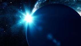 Realistic Beautiful Planet Neptune From Deep Space Stock Video Video Of Exploration Background