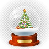 Realistic christmas snow globe stock illustration Realistic christmas snow globe stock illustration