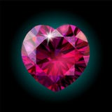 Realistic 3D detailed shiny red crystal ruby heart. Valentine Day romantic holiday decoration pink red gem diamond vector illustration Realistic 3D detailed shiny red crystal ruby heart. Valentine Day romantic holiday decoration pink red gem diamond vector illustration