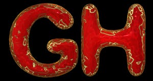 Realistic 3D letters set G, H made of gold shining metal letters. vector illustration Realistic 3D letters set G, H made of gold shining metal letters. vector illustration