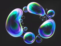 Realistic soap or water bubbles, 3d spheres stock illustration Realistic soap or water bubbles, 3d spheres stock illustration
