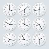 Realistic Detailed 3d Clock Set with Different Time. Vector stock illustration Realistic Detailed 3d Clock Set with Different Time. Vector stock illustration