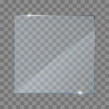 Realistic glass transparent plates, square, rectangle and round. vector illustration Realistic glass transparent plates, square, rectangle and round. vector illustration