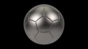 Realistic Iron Metal Soccer Ball Isolated on Black Background. 3d Looping  Animation Stock Video - Video of footage, leather: 161351365