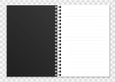 Realistic open notebook. Notepad or copybook with ring spiral bound pages and cover vector illustration stock illustration Realistic open notebook. Notepad or copybook with ring spiral bound pages and cover vector illustration stock illustration