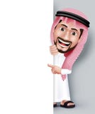 Realistic Smiling Handsome Saudi Arab Man Character