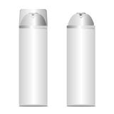 A realistic white bottle model for spraying cosmetics, foam or shaving gel, deodorant and other liquids. stock illustration A realistic white bottle model for spraying cosmetics, foam or shaving gel, deodorant and other liquids. stock illustration