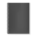 Realistisches schwarzes Notizbuch auf gewundenem Mappenmodell lizenzfreie abbildung Realistisches schwarzes Notizbuch auf gewundenem Mappenmodell lizenzfreie abbildung