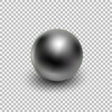 Realístico da bola de metal de Chrome isolado no fundo transparente ilustração stock Realístico da bola de metal de Chrome isolado no fundo transparente ilustração stock