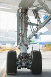 Rear Landing Gear Of Wide-body Airplane Royalty Free Stock Photo