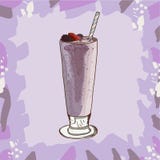 Receita de Berry Milkshake Elemento do menu para o café ou restaurante com bebida fresca do leite Cocktail fresco para a vida sau ilustração royalty free Receita de Berry Milkshake Elemento do menu para o café ou restaurante com bebida fresca do leite Cocktail fresco para a vida sau ilustração royalty free