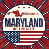 Recepción al cartel del grunge del vintage de Maryland ilustración del vector Recepción al cartel del grunge del vintage de Maryland ilustración del vector