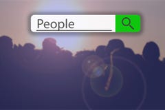 Recherche de l'étiquette sur l'image de concept avec les personnes g de mot illustration de vecteur Recherche de l'étiquette sur l'image de concept avec les personnes g de mot illustration de vecteur