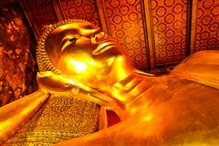 Reclining Buddha Within The Wat Pho Royalty Free Stock Images