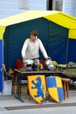 Reconstruction of Swedish medieval armor on holiday stock images Reconstruction of Swedish medieval armor on holiday stock images