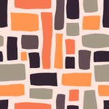 Rectangle shapes hand drawn abstract seamless vector pattern. Purple, orange, gray blocks on light pink background. Fall autumn vector illustration Rectangle shapes hand drawn abstract seamless vector pattern. Purple, orange, gray blocks on light pink background. Fall autumn vector illustration