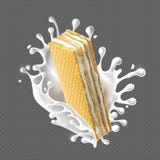 Rectangular crispy wafers with cream filling. vector illustration Rectangular crispy wafers with cream filling. vector illustration
