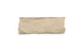 Recycled paper craft stick on a white background. Brown paper torn or ripped pieces of paper isolated on white royalty free stock photos Recycled paper craft stick on a white background. Brown paper torn or ripped pieces of paper isolated on white royalty free stock photos