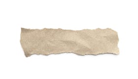 Recycled paper craft stick on a white background. Brown paper torn or ripped pieces of paper isolated on white royalty free stock photo Recycled paper craft stick on a white background. Brown paper torn or ripped pieces of paper isolated on white royalty free stock photo