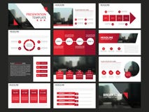 Red abstract presentation templates, Infographic elements template flat design set for annual report brochure flyer leaflet market Royalty Free Stock Photos Red abstract presentation templates, Infographic elements template flat design set for annual report brochure flyer leaflet market Royalty Free Stock Photos