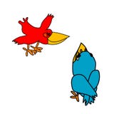 Red And Blue Crows Stock Images