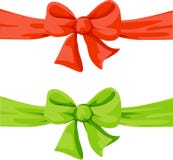 Red And Green Bow Illustration Royalty Free Stock Images