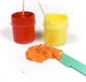 Red And Yellow Paint Mixed Royalty Free Stock Photos