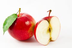 Red Apple And A Half Stock Photos Red Apple And A Half Stock Photos