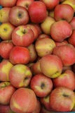 Red apples in a drawer. Side view. Autumn season time royalty free stock photo Red apples in a drawer. Side view. Autumn season time royalty free stock photo