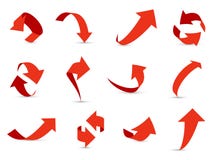 Red arrows 3d set. Financial arrow growth decline different info path up down next interface direction cursor collection stock illustration Red arrows 3d set. Financial arrow growth decline different info path up down next interface direction cursor collection stock illustration