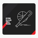 Red and Black Creative presentation Background for baseball, basket, ball, game, fun Line Icon royalty free illustration Red and Black Creative presentation Background for baseball, basket, ball, game, fun Line Icon royalty free illustration