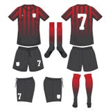 red black soccer jersey