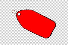 Red Blank Tag, With Crayon Effect List, Isolated On White Royalty Free Stock Photography Red Blank Tag, With Crayon Effect List, Isolated On White Royalty Free Stock Photography
