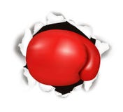 Red boxing glove. Conceptual .