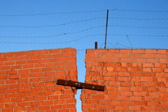 Red Brick Broken Wall Royalty Free Stock Photography Red Brick Broken Wall Royalty Free Stock Photography