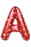 Red Capital A alphabet inflatable balloon isolated on white background. Decoration element for birthday party