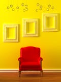 Red Chair With Empty Frames Stock Images