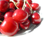 Red Cherries On A Plate Royalty Free Stock Photography
