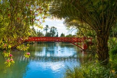 Red Chinese Style Poets Bridge Royalty Free Stock Image