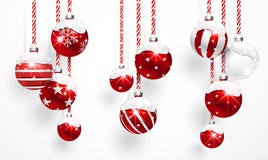 Red Christmas Balls with Snow stock illustration Red Christmas Balls with Snow stock illustration
