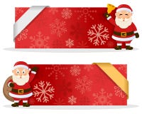 Red Christmas Banners with Santa Claus stock illustration Red Christmas Banners with Santa Claus stock illustration