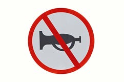 Red circle no horn sign for drivers stock photos Red circle no horn sign for drivers stock photos