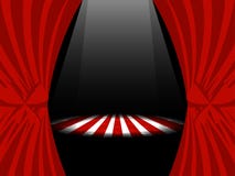 Red curtains with ribbons and lights on stage. Vector royalty free illustration Red curtains with ribbons and lights on stage. Vector royalty free illustration