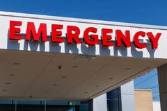 Red Emergency Entrance Sign for a Local Hospital I Royalty Free Stock Photo Red Emergency Entrance Sign for a Local Hospital I Royalty Free Stock Photo