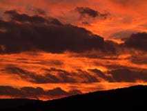 Red Fiery Sky Fire Dramatic Clouds Cloud Orange Flame Background Explosion Black Storm Burning Sunset Winter Mountains Sunrise Royalty Free Stock Photos